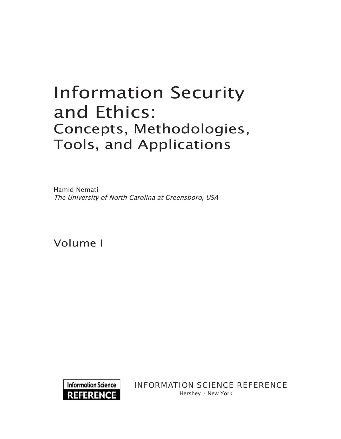 Information Security and Ethics by Concepts Methodologies Tools & Applications (Malestrom)