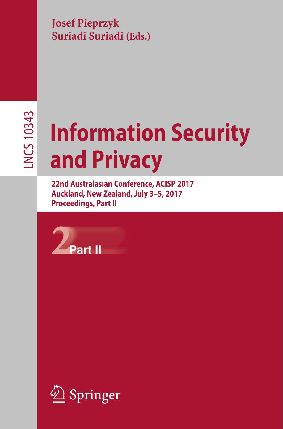 Information Security and Privacy by Unknow