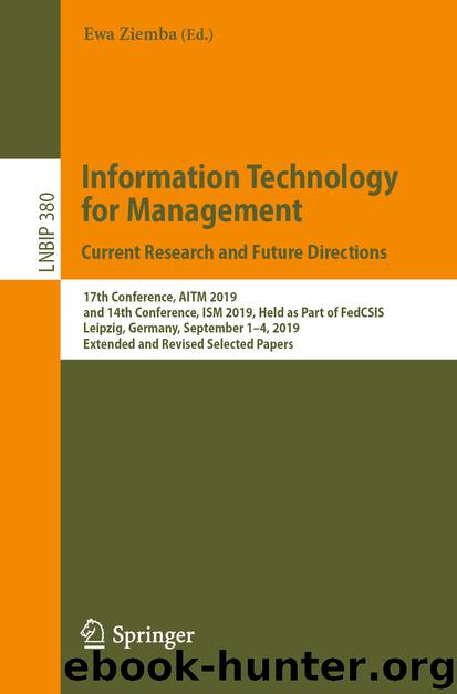 Information Technology for Management: Current Research and Future Directions by Ewa Ziemba
