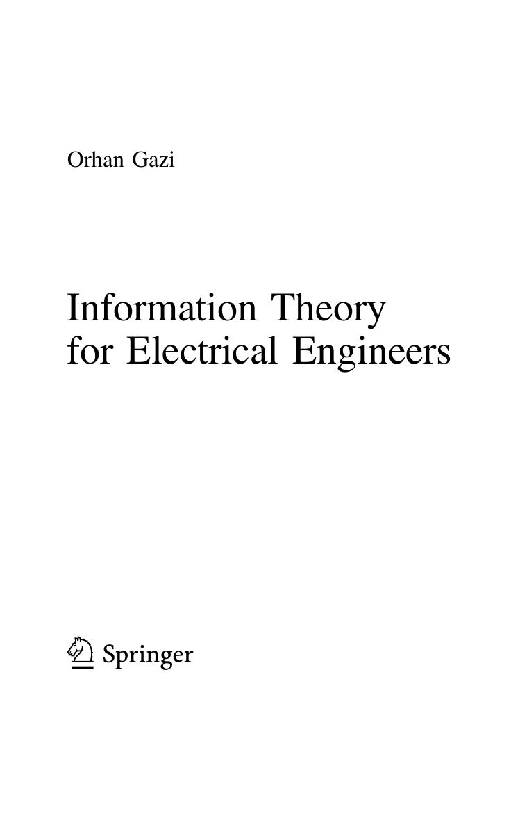 Information Theory for Electrical Engineers by Orhan Gazi