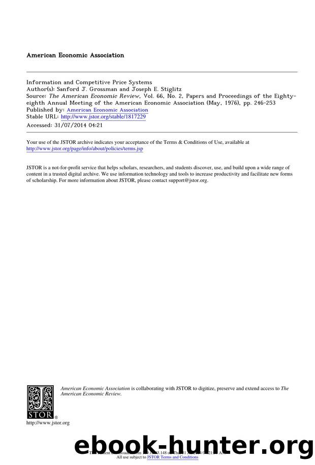 Information and Competitive Price Systems by Information & Competitive Price Systems