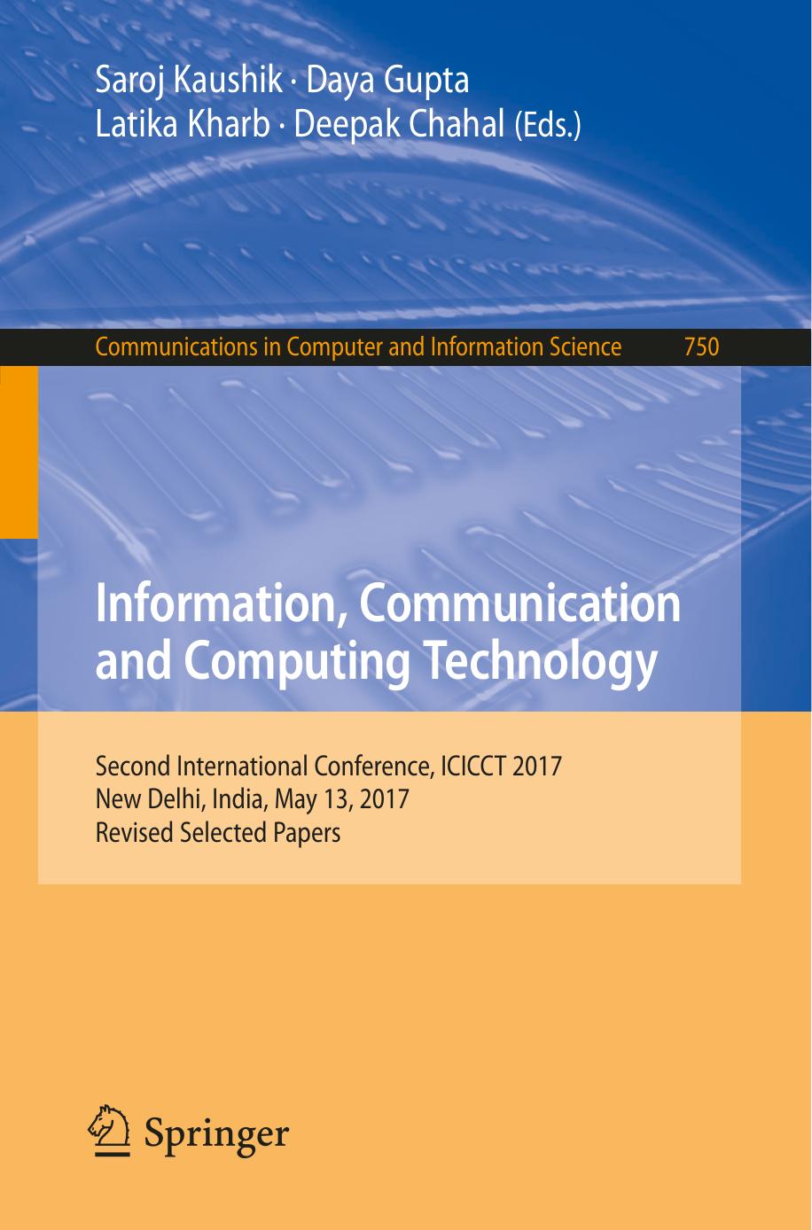 Information, Communication and Computing Technology by Unknow