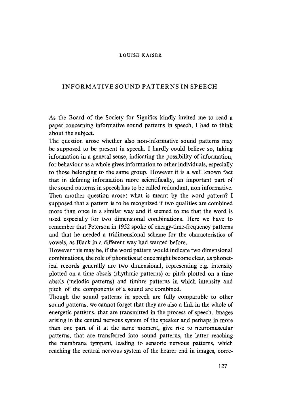 Informative sound patterns in speech by Unknown