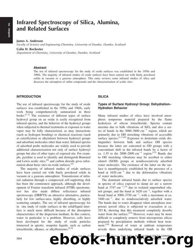 Infrared Spectroscopy of Silica, Alumina, and Related Surfaces by James A. Anderson & Colin H. Rochester