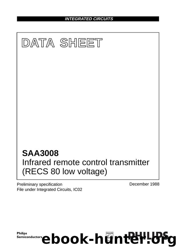 Infrared remote control transmitter (RECS 80 low voltage) by Philips Semiconductors