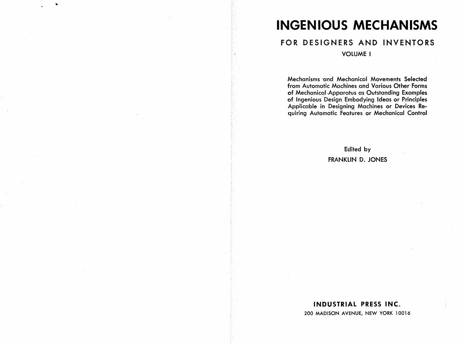 Ingenious Mechanisms for Designers and Inventors 1 by 0831110848
