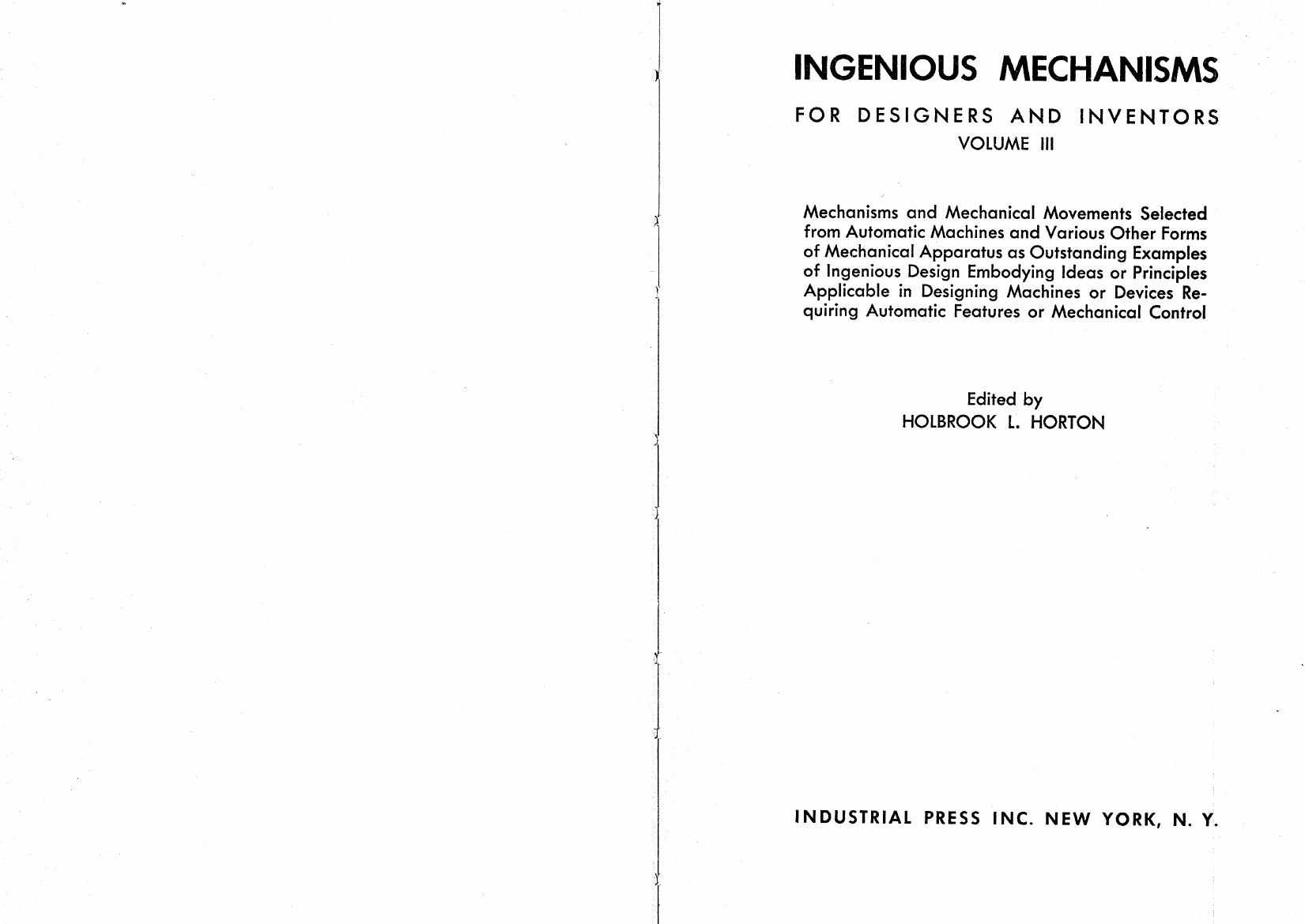 Ingenious Mechanisms for Designers and Inventors 3 by 0831110848