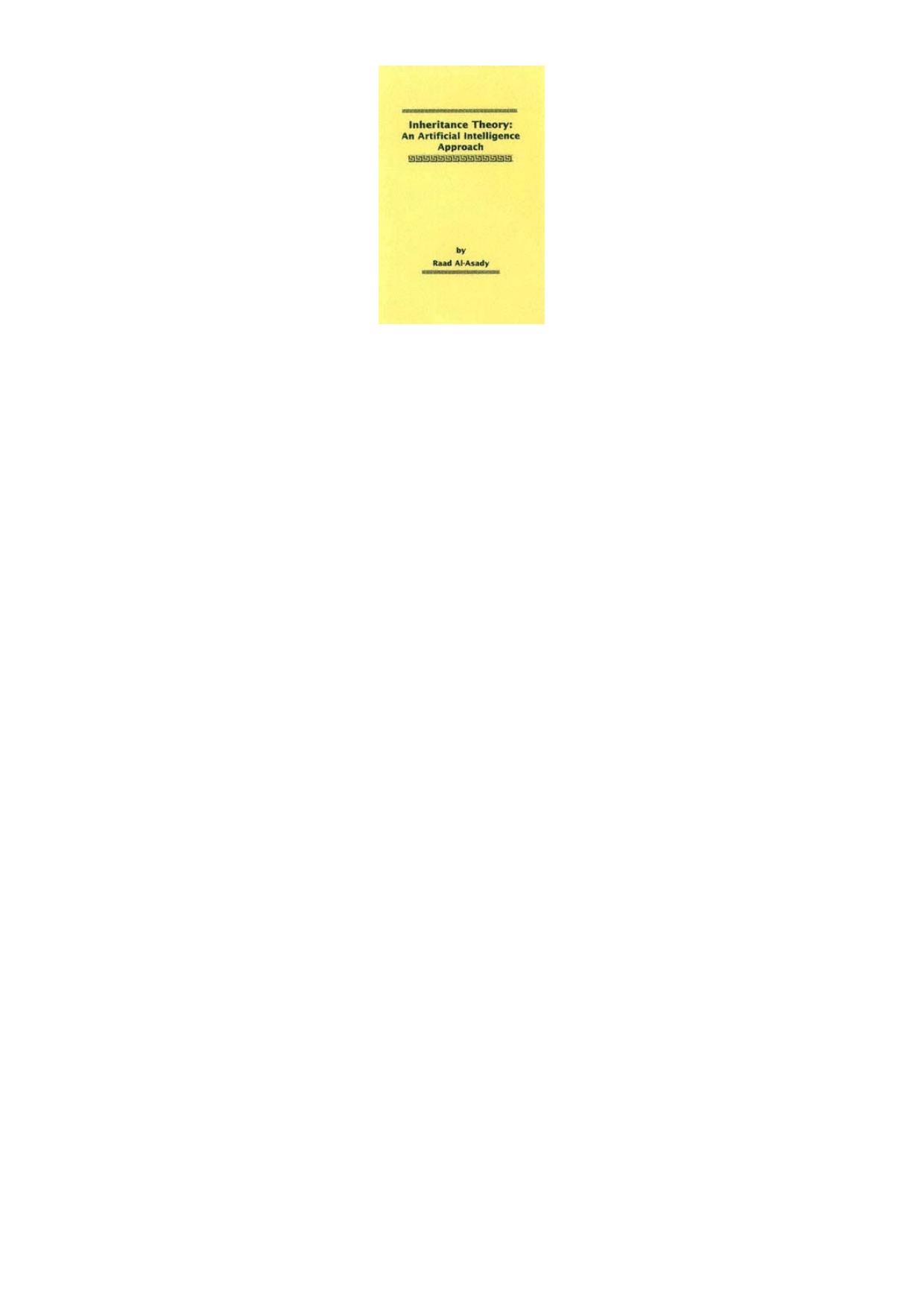 Inheritance Theory An Artificial Intelligence Approach by R. Al-Asady