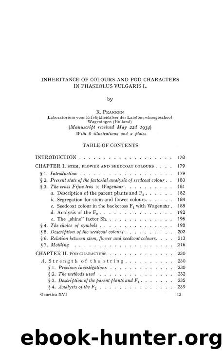 Inheritance of colours and pod characters in Phaseolus vulgaris L by Unknown