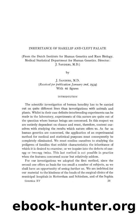 Inheritance of harelip and cleft palate by Unknown