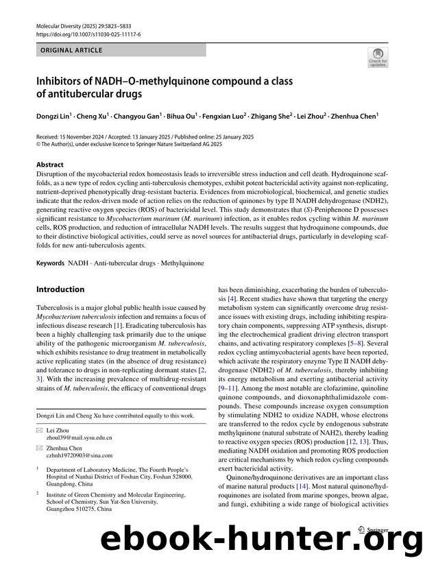 Inhibitors of NADHâO-methylquinone compound a class of antitubercular drugs by unknow