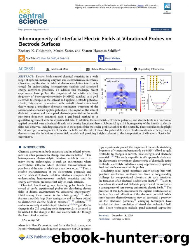 Inhomogeneity of Interfacial Electric Fields at Vibrational Probes on Electrode Surfaces by unknow