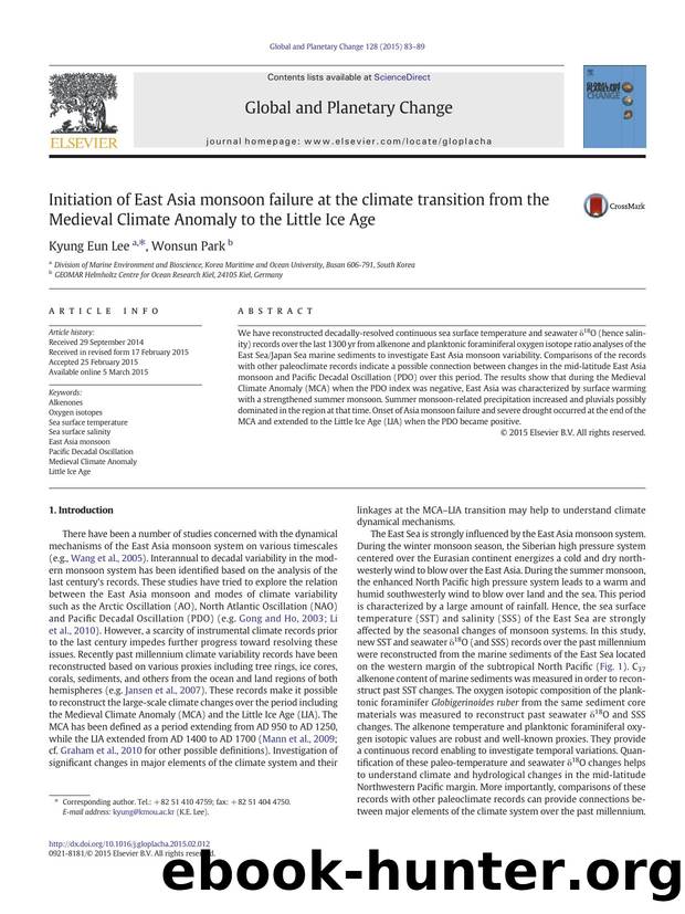 Initiation of East Asia monsoon failure at the climate transition from the Medieval Climate Anomaly to the Little Ice Age by Kyung Eun Lee & Wonsun Park
