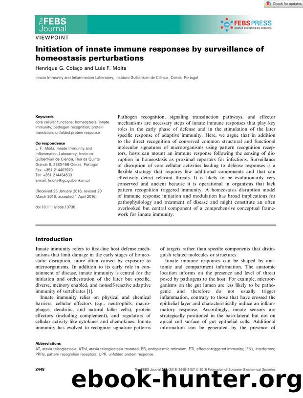 Initiation of innate immune responses by surveillance of homeostasis perturbations by Unknown