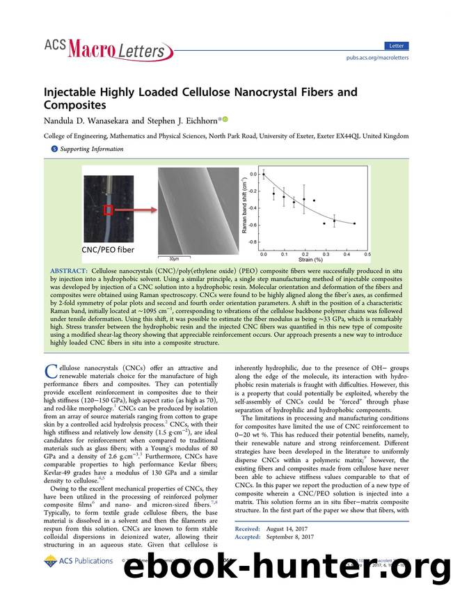 Injectable Highly Loaded Cellulose Nanocrystal Fibers and Composites by Nandula D. Wanasekara & Stephen J. Eichhorn