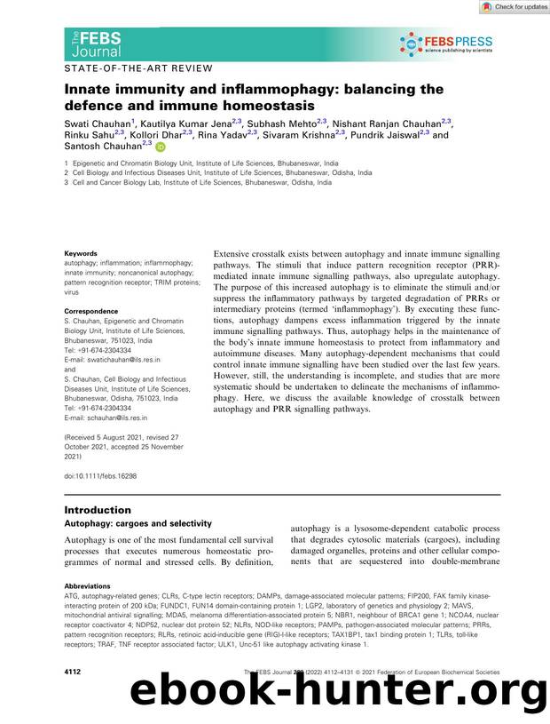 Innate immunity and inflammophagy: balancing the defence and immune homeostasis by Unknown