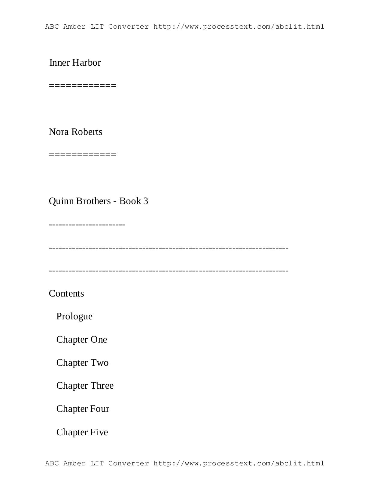 Inner Harbor by Nora Roberts by Unknown