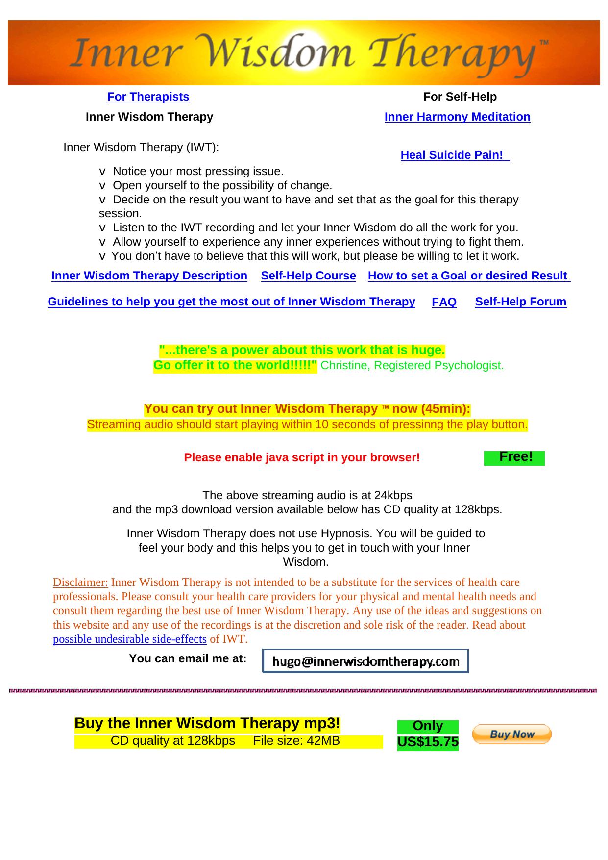 Inner Wisdom Therapy Mp3. by Best of Kuszter's Collection