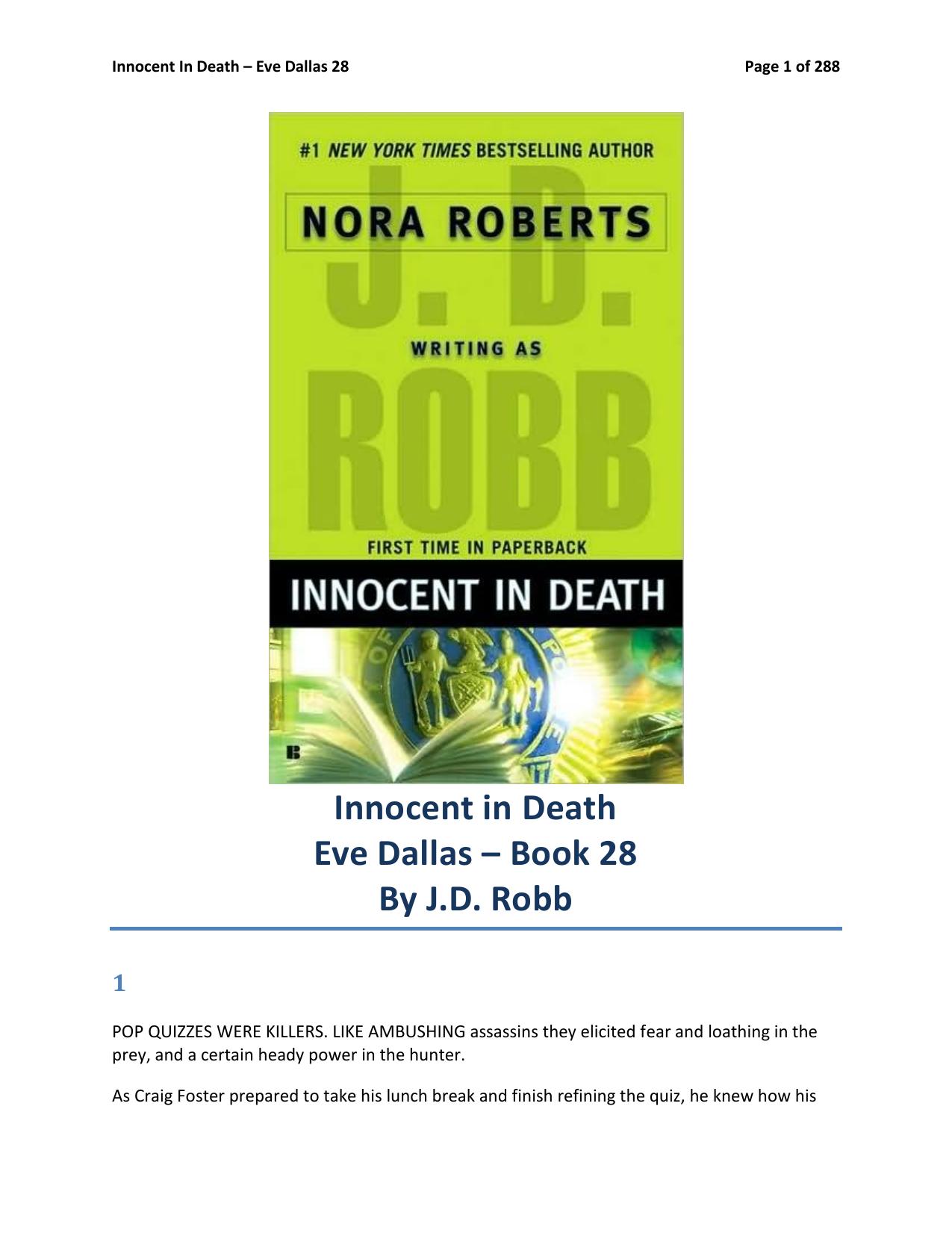 Innocent In Death by J.D. Robb