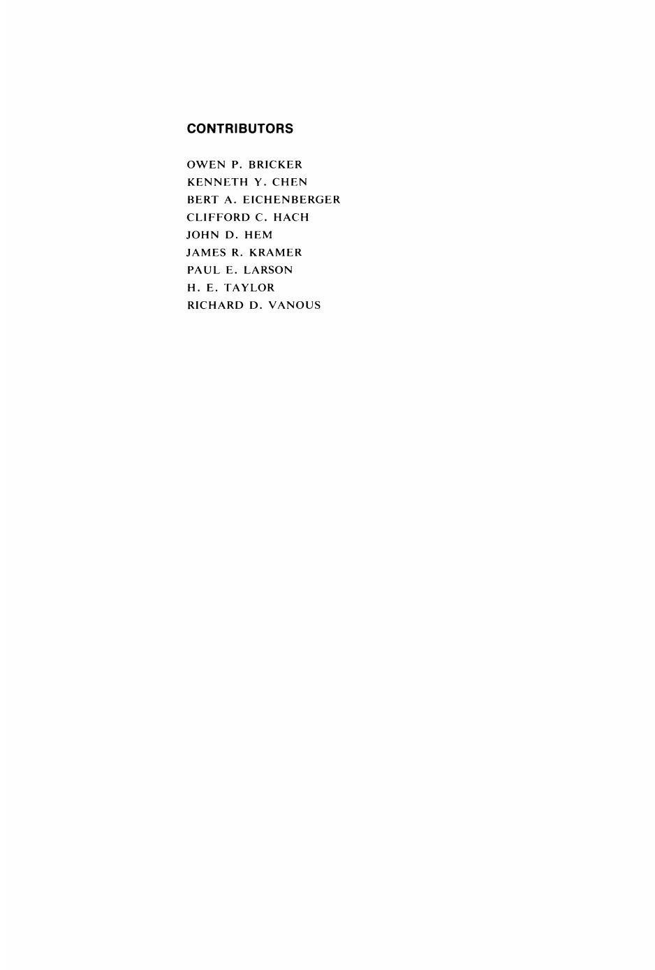 Inorganic Species. Part 1 by Roger Minear (Eds.)