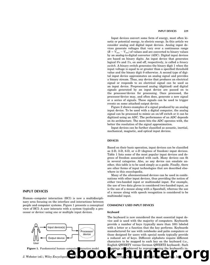 Input Devices". In: Wiley Encyclopedia of Electrical and Electronics Engineering by Unknown