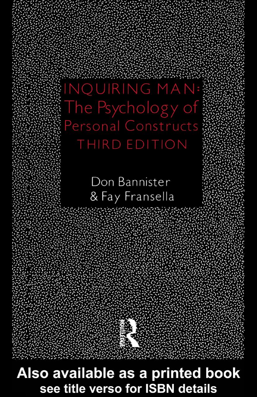 Inquiring Man by Donald Bannister Fay Fransella