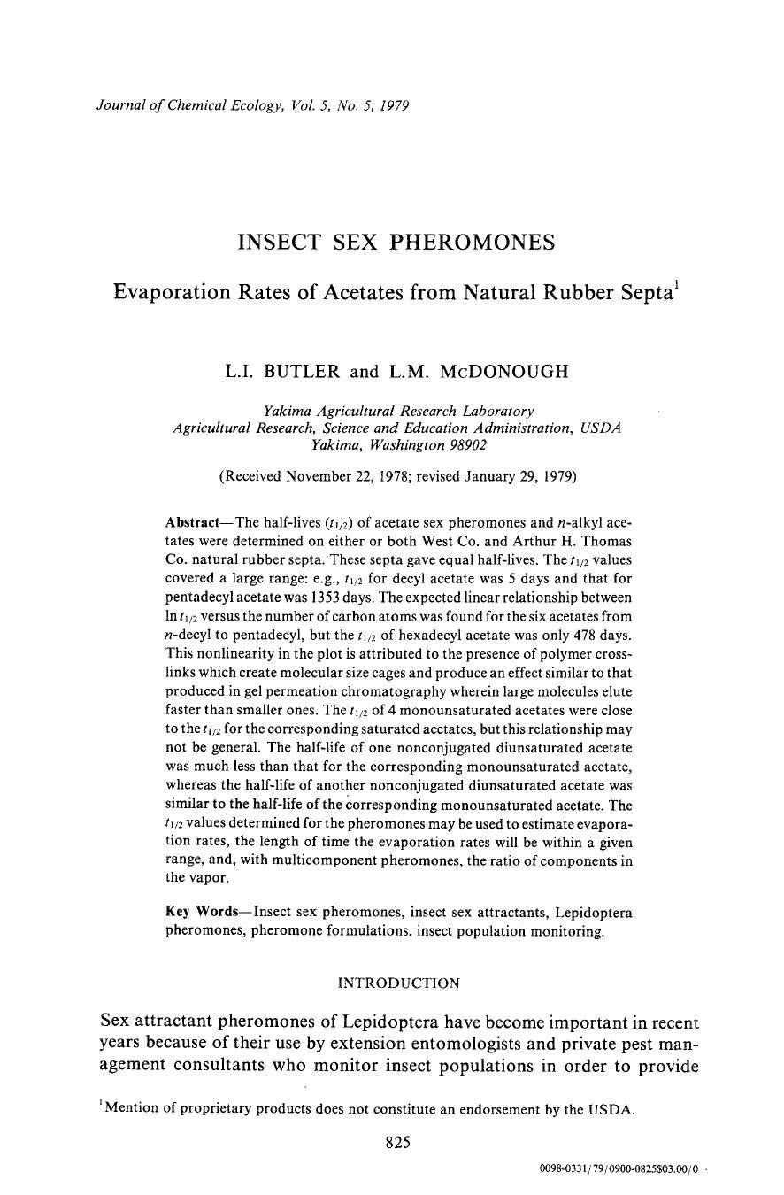 Insect sex pheromones by Unknown