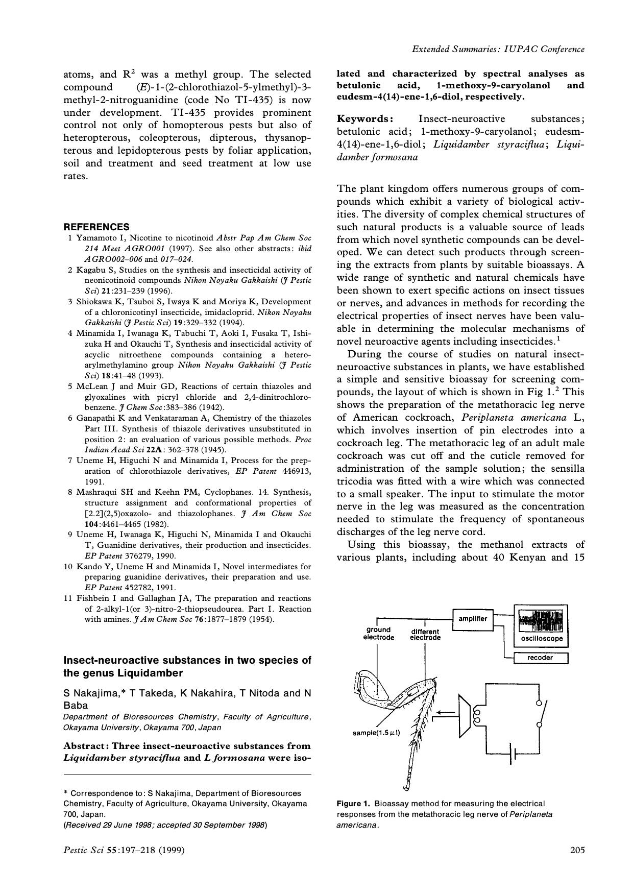 Insectneuroactive substances in two species of the genus Liquidamber by Unknown