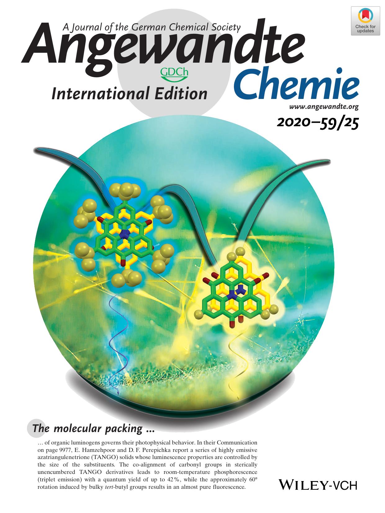 Inside Back Cover: Crystal Engineering of Room Temperature Phosphorescence in Organic Solids (Angew. Chem. Int. Ed. 252020) by Unknown