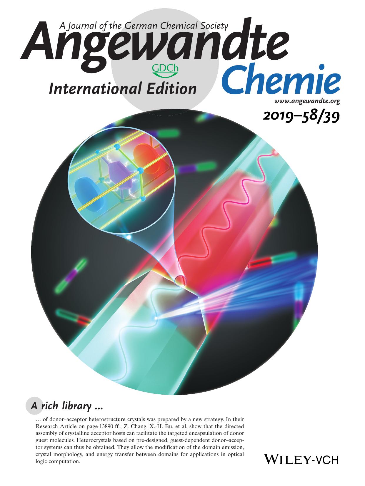 Inside Back Cover: Engineering DonorâAcceptor Heterostructure MetalâOrganic Framework Crystals for Photonic Logic Computation (Angew. Chem. Int. Ed. 392019) by Unknown