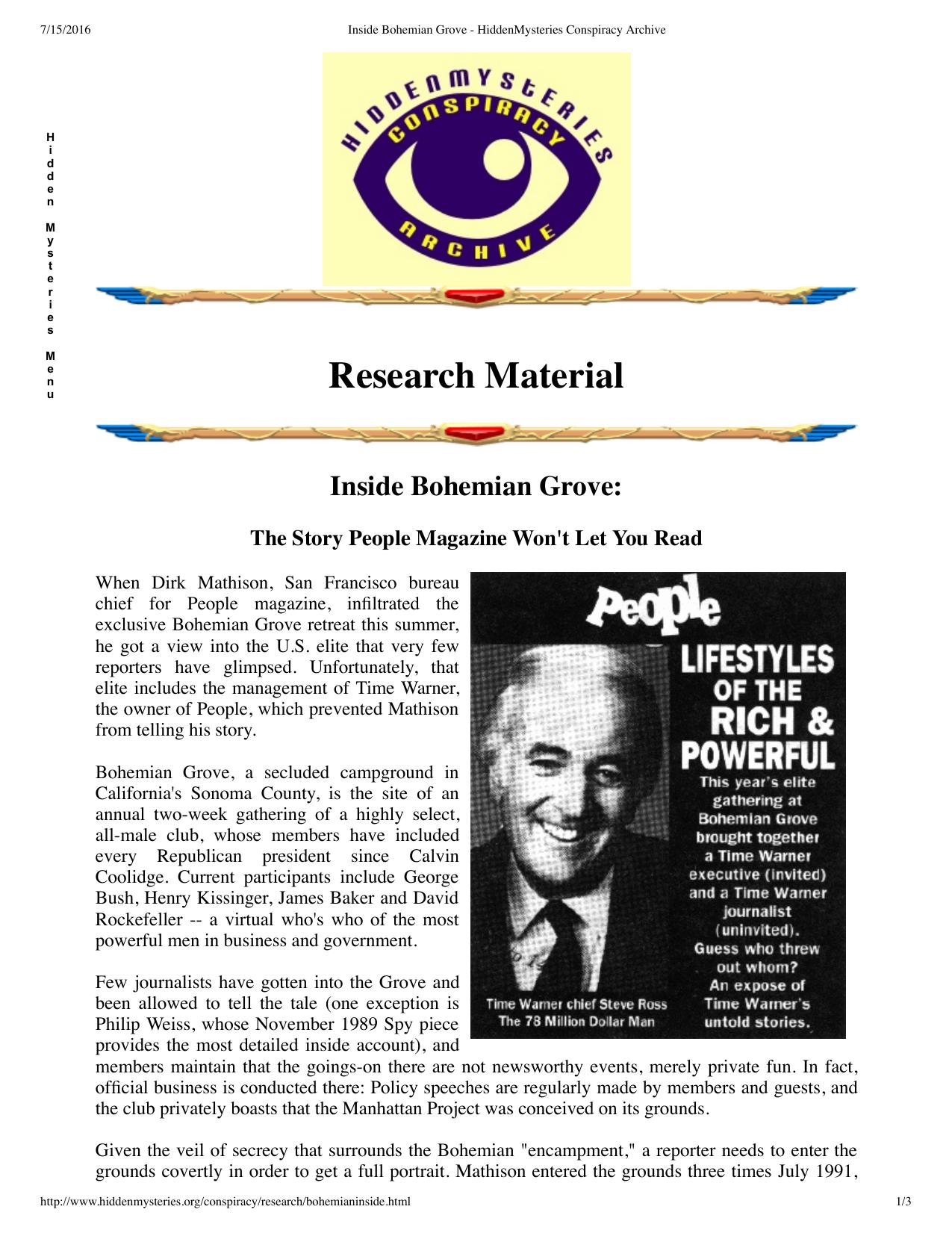 Inside Bohemian Grove- The Story People Magazine Won't Let You Read-3 by Unknown