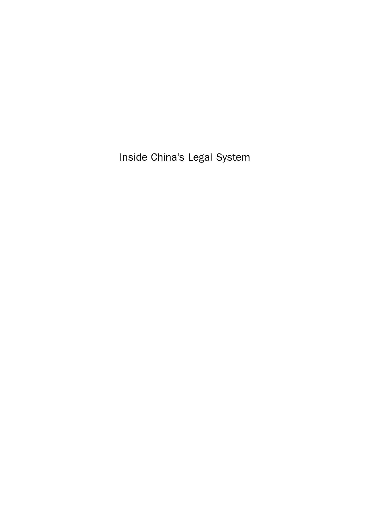 Inside China's Legal System by Chang Wang and Nathan Madson (Auth.)