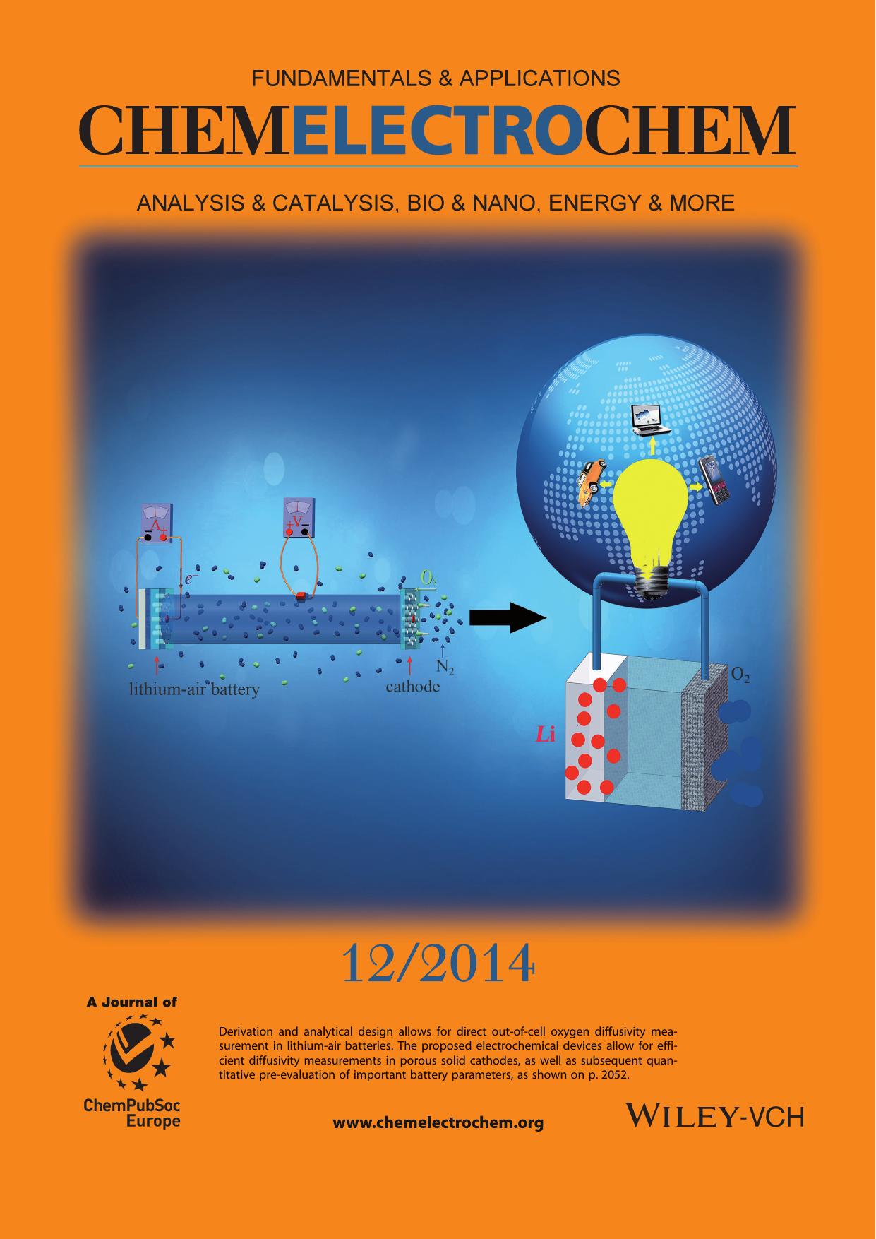 Inside Cover: OutofCell Oxygen Diffusivity Evaluation in LithiumAir Batteries (ChemElectroChem 122014) by Unknown