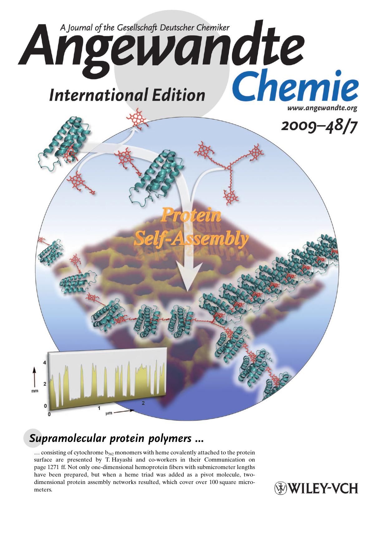Inside Cover: Self-Assembly of One- and Two-Dimensional Hemoprotein Systems by Polymerization through Heme-Heme Pocket Interactions (Angew. Chem. Int. Ed. 72009) by Unknown