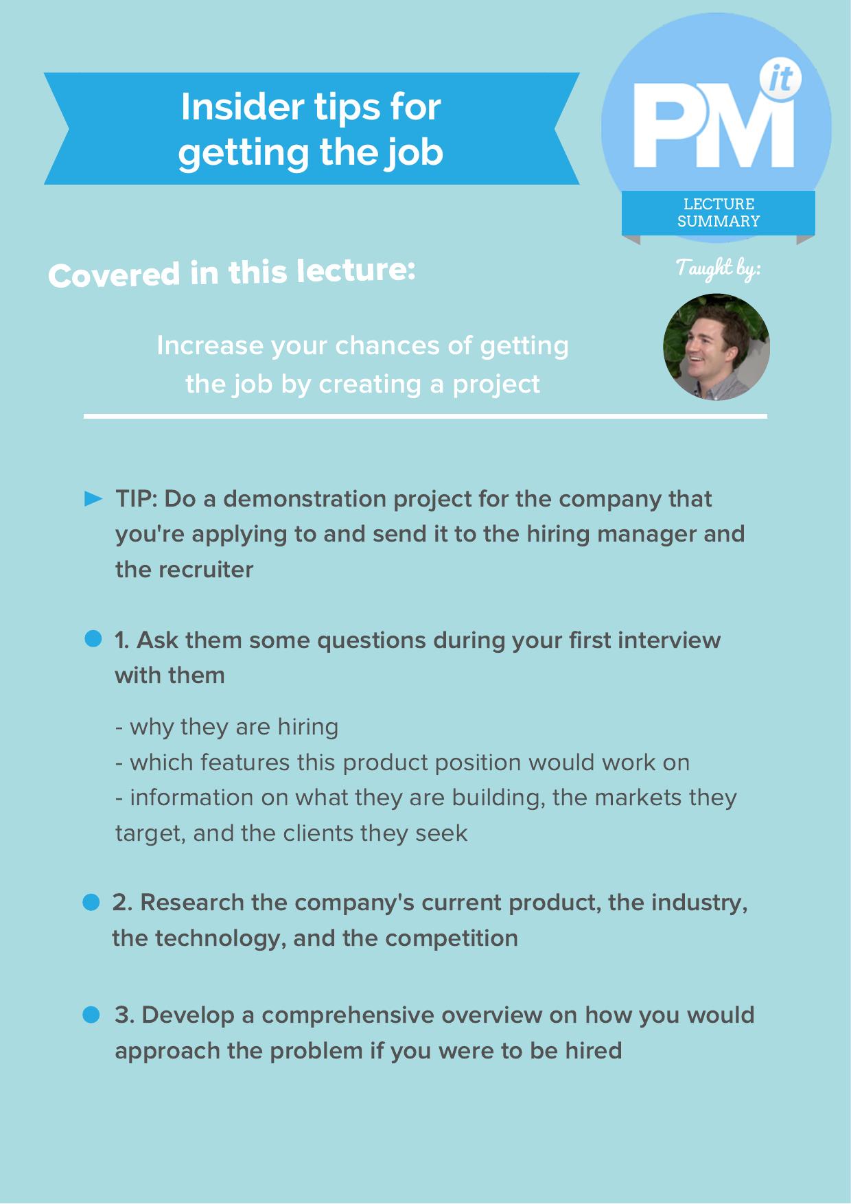 Insider tips for getting the job by evan181