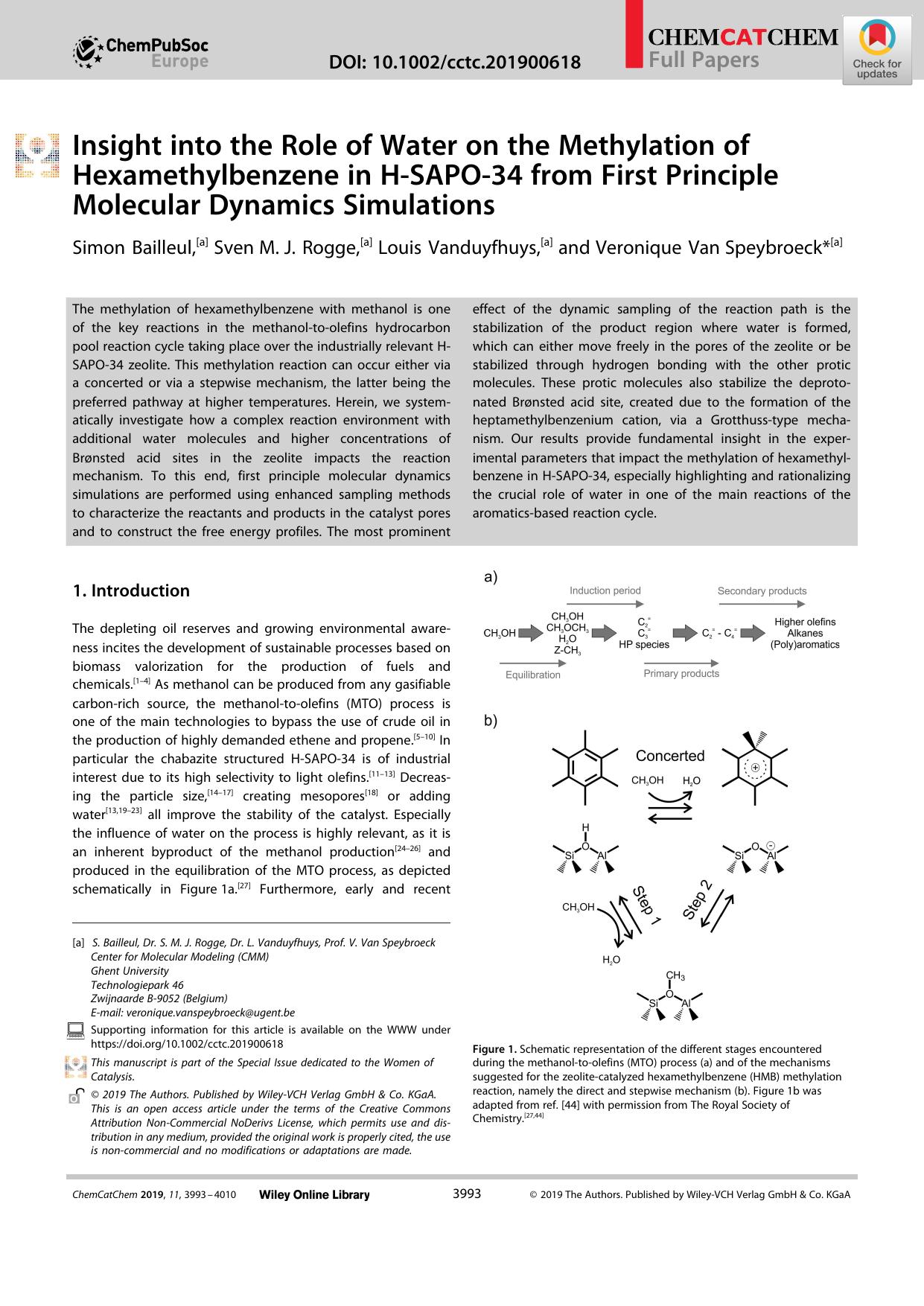 Insight into the Role of Water on the Methylation of Hexamethylbenzene in HâSAPOâ34 from First Principle Molecular Dynamics Simulations by Unknown