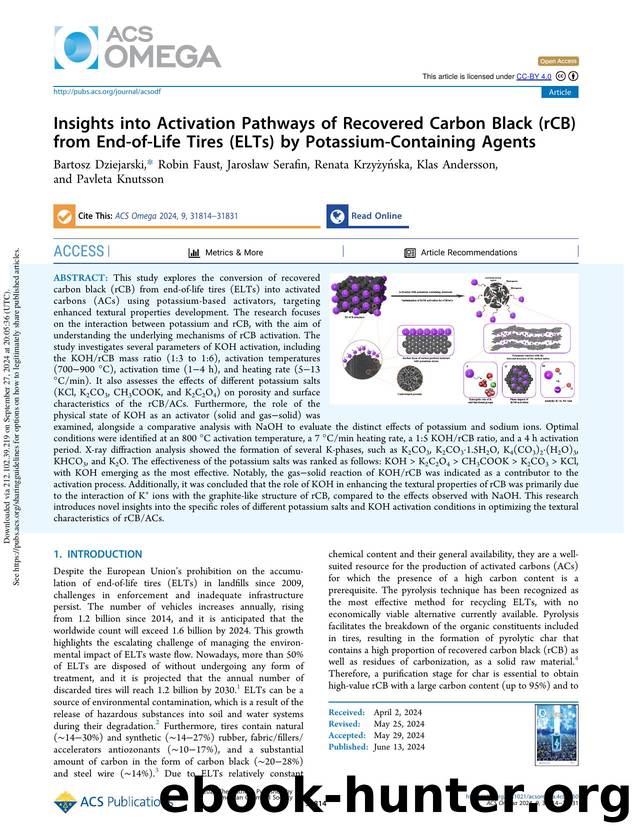 Insights into Activation Pathways of Recovered Carbon Black (rCB) from End-of-Life Tires (ELTs) by Potassium-Containing Agents by unknow