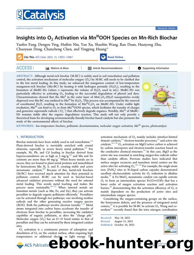 Insights into O2 Activation via MnIIIOOH Species on Mn-Rich Biochar by unknow