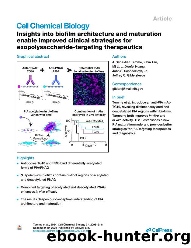 Insights into biofilm architecture and maturation enable improved clinical strategies for exopolysaccharide-targeting therapeutics by unknow