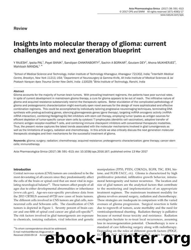 Insights into molecular therapy of glioma: current challenges and next generation blueprint by unknow