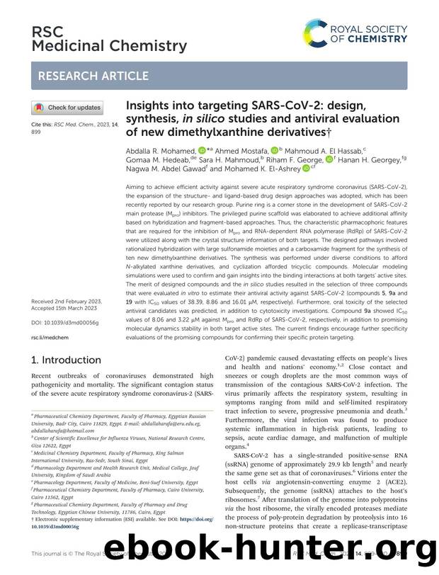 Insights into targeting SARS-CoV-2: design, synthesis, in silico studies and antiviral evaluation of new dimethylxanthine derivatives by unknow
