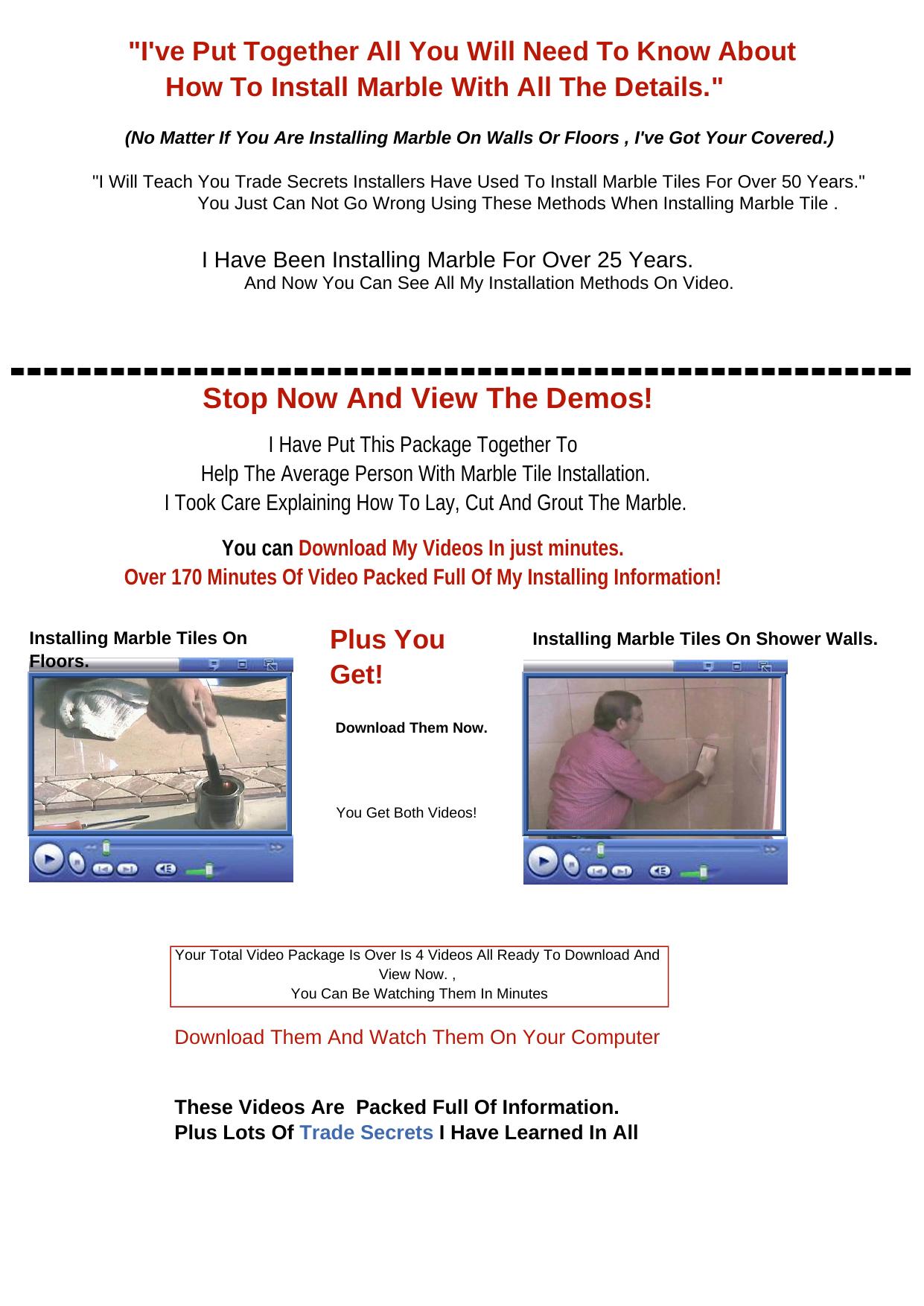 Install Marble Tile Video Downloads. by Best of Kuszter's Collection