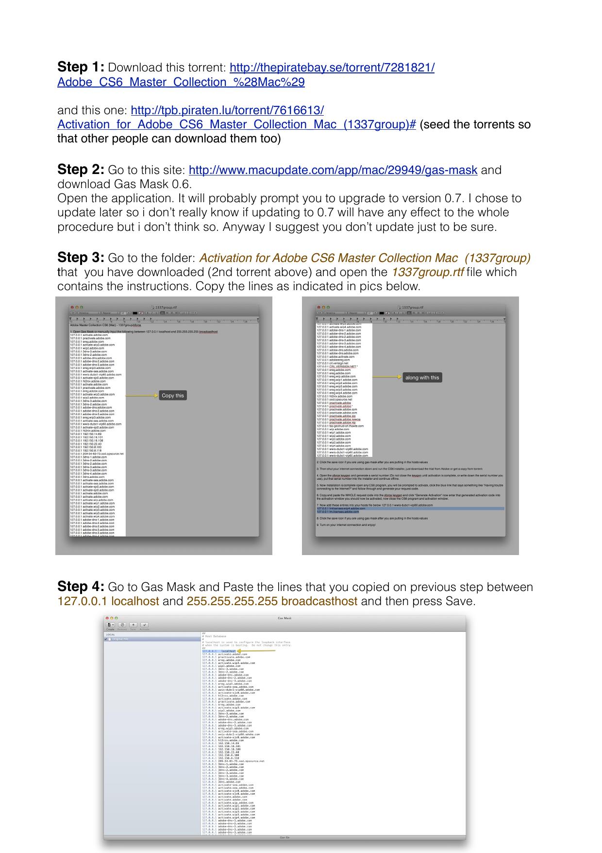 Installation Instractions for Adobe Master Collection CS6 (Mac) - 1337group:xforce by George Apostolakis