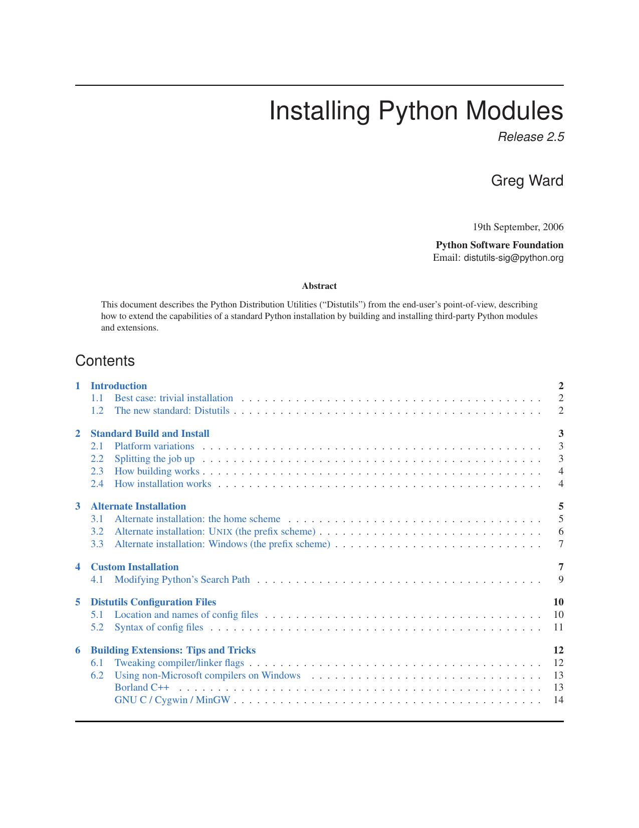 Installing Python Modules by Greg Ward