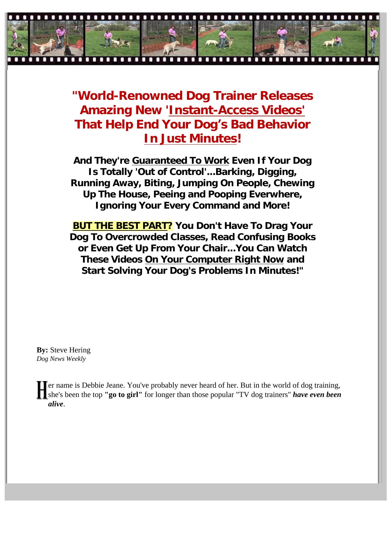 Instant Dog Training Videos. by Best of Kuszter's Collection