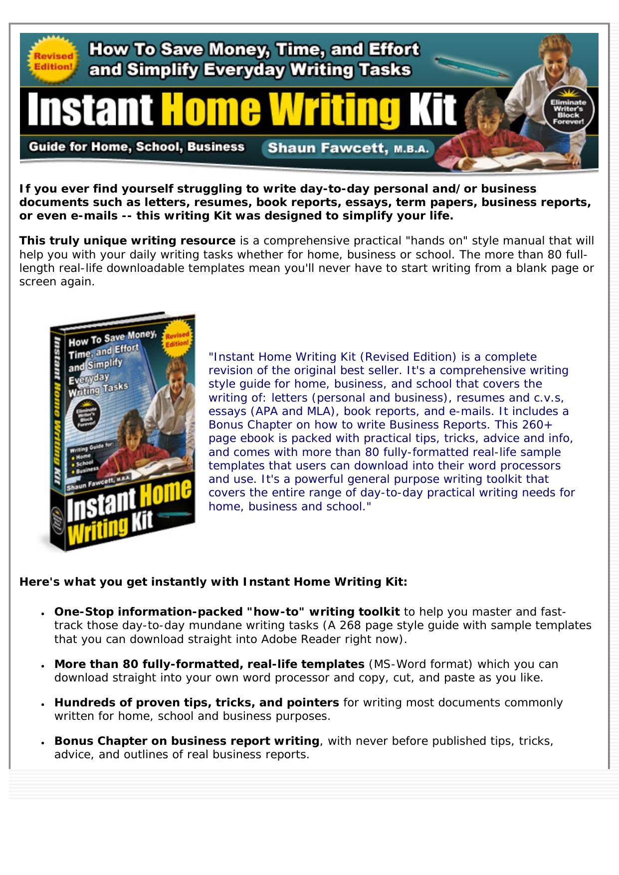 Instant Home Writing Kit (Revised Edition. by Best of Kuszter's Collection