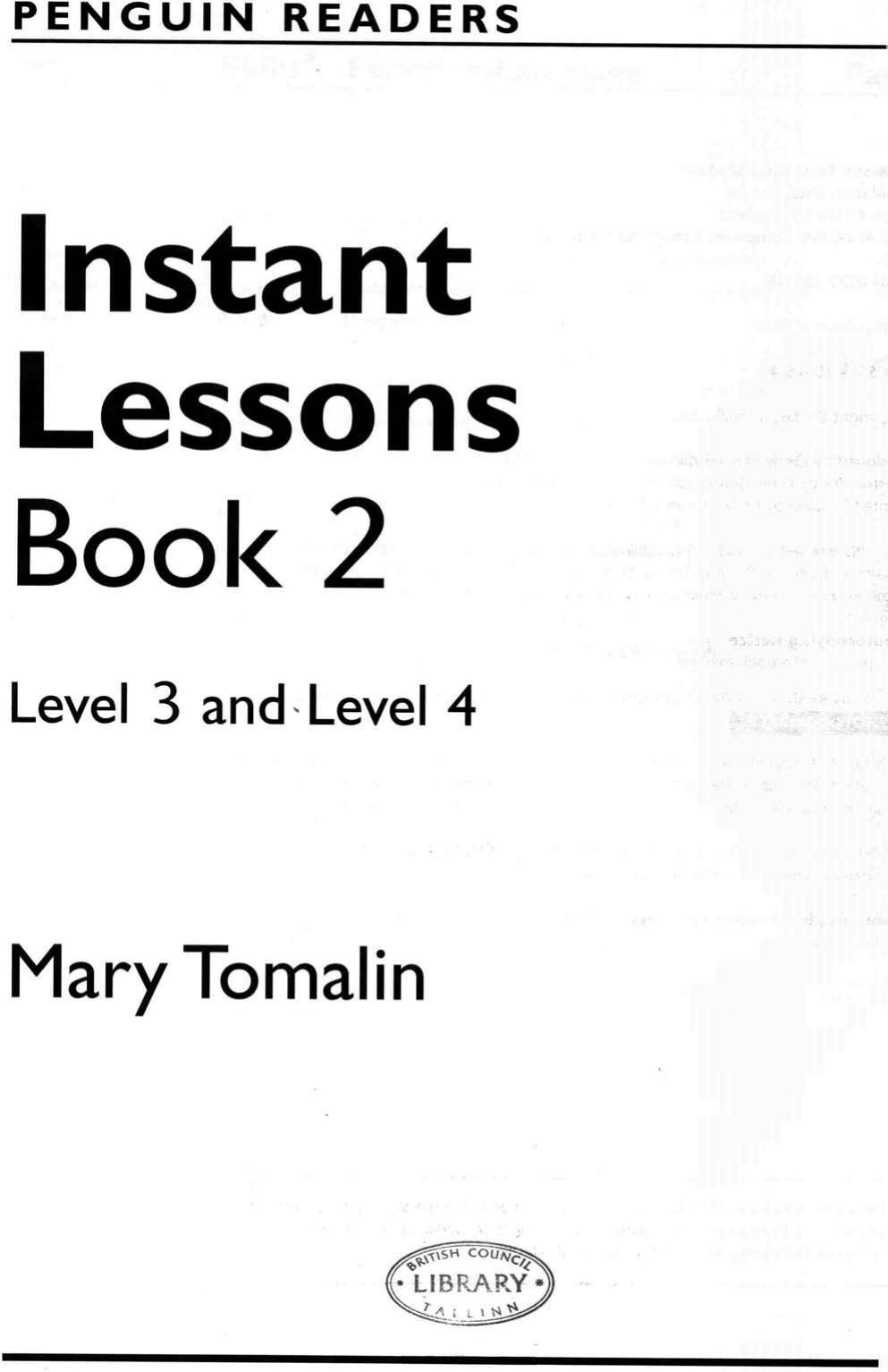 Instant Lessons Book 2 (Penguin English Photocopiables) by Mary Tomalin