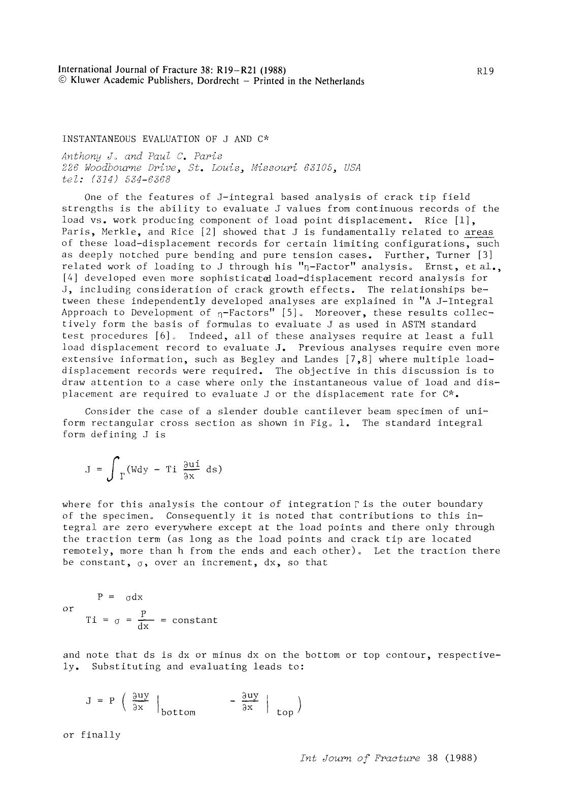 Instantaneous evaluation of J and C by Unknown