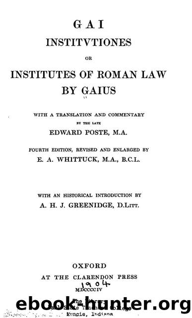 Institutes of Roman Law-160AD by Unknown