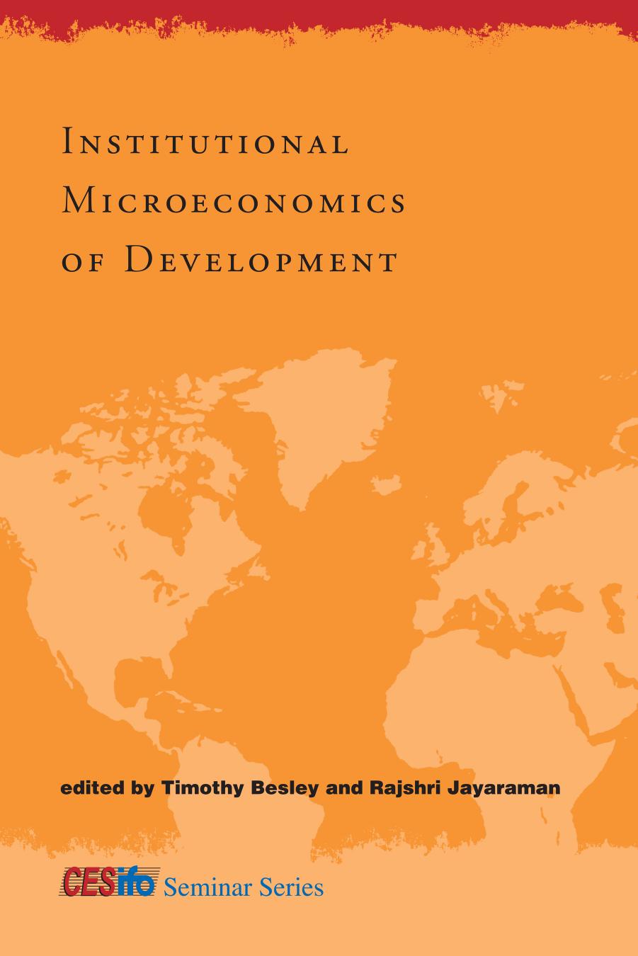 Institutional Microeconomics of Development by unknow